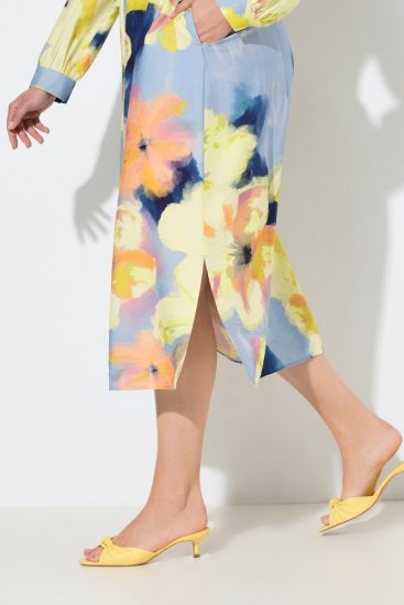 Ulla Popken 846330 Geblümtes Maxikleid Hellblau - Maxikleider - Große Größen: Lange Maxikleider
