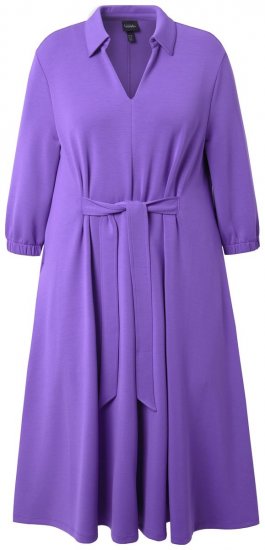 Ulla Popken 846373 Sweatkleid in A-Linie mit 3/4-Ärmeln Flieder - Kleider - Kleider für jede Größe