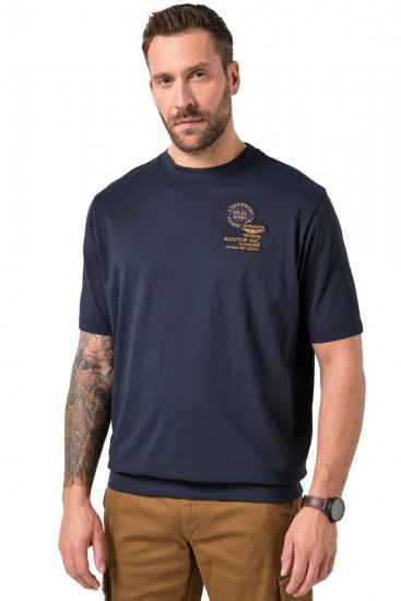 JP1880 846657 T-Shirt Bauchfit mit Badges Dunkelblau TALL - TALL T-shirts - Extra lange T-Shirts Herren