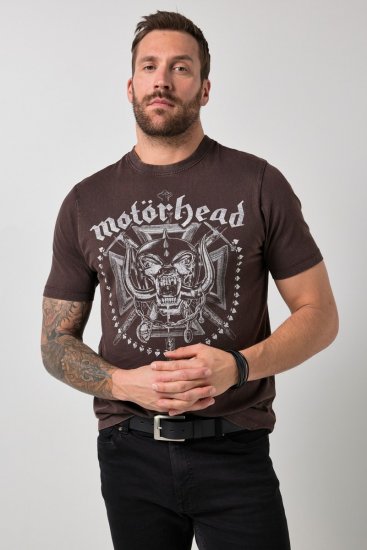 JP1880 Motörhead Soft Jersey Vintage T-Shirt Brown - Band-T-shirts - Band T-Shirts für große Größen