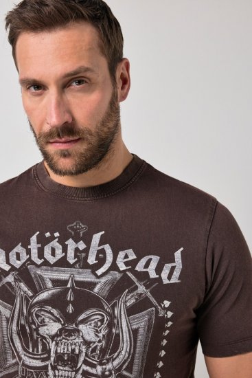 JP1880 Motörhead Soft Jersey Vintage T-Shirt Brown - Band-T-shirts - Band T-Shirts für große Größen