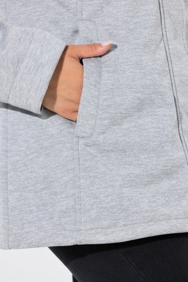 Ulla Popken 846744 Softshelljacke Grau meliert - Jacken - Große Jacken für Damen