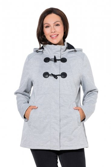 Ulla Popken 846744 Softshelljacke Grau meliert - Jacken - Große Jacken für Damen