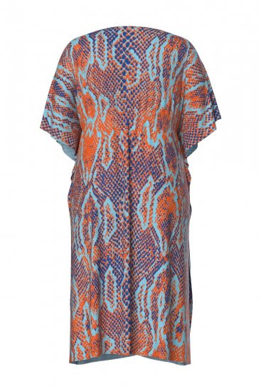 Ulla Popken 846826 Kleid mit Animal-Print Orange - Kaftane - 