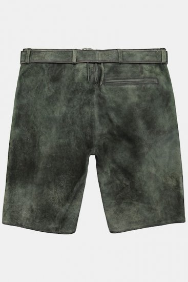 JP1880 846895 Bermudashorts aus Ziegenveloursleder Dunkeloliv - Herrenshorts - Herrenshorts in großen Größen