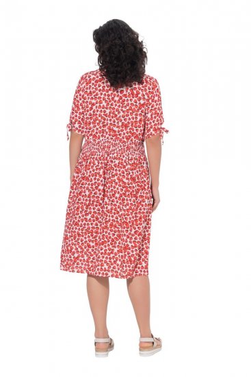 Ulla Popken 846912 Gemustertes Midikleid Koralle - Midikleider - Midikleider in großen Größen