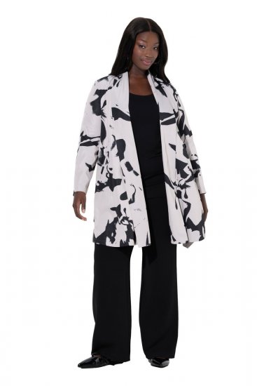 Ulla Popken 846923 Gemusterter Blazer mit Schalkragen Taupe - Blazer - Blazer für Frauen in Großgrößen