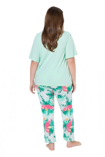 Ulla Popken 846971 Pyjama mit Muster Hellgrün - Pyjama/Loungewear - 