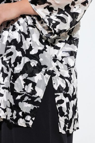 Ulla Popken 847060 Offene Jacke aus Ausbrenner-Chiffon Schwarz - Jacken - Große Jacken für Damen
