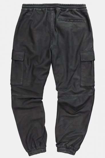 JP1880 847064 Cargohose aus Lammnappaleder Schwarz - Lederhosen für Herren in großen Größen - Lederhosen in großen Größen