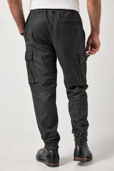 JP1880 847064 Cargohose aus Lammnappaleder Schwarz - Lederhosen für Herren in großen Größen - Lederhosen in großen Größen