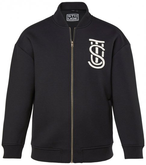 STHUGE 847083 Varsity-Jacke aus Scuba-Stoff Schwarz - Herren jacken - Herren Jacken in großen Größen
