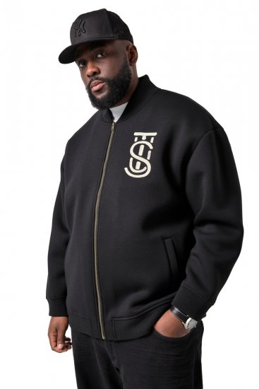 STHUGE 847083 Varsity-Jacke aus Scuba-Stoff Schwarz - Herren jacken - Herren Jacken in großen Größen