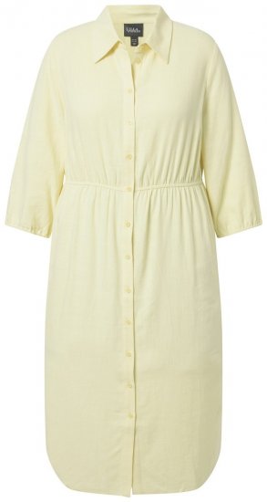 Ulla Popken 847224 Kleid aus Leinenmix Gelb - Sommerkleider - Große Größen: Leichte Sommerkleider