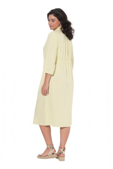 Ulla Popken 847224 Kleid aus Leinenmix Gelb - Sommerkleider - Große Größen: Leichte Sommerkleider