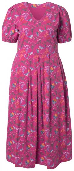 Ulla Popken 847409 Gemustertes Maxikleid Beerenrot - Maxikleider - Große Größen: Lange Maxikleider