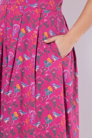Ulla Popken 847409 Gemustertes Maxikleid Beerenrot - Maxikleider - Große Größen: Lange Maxikleider