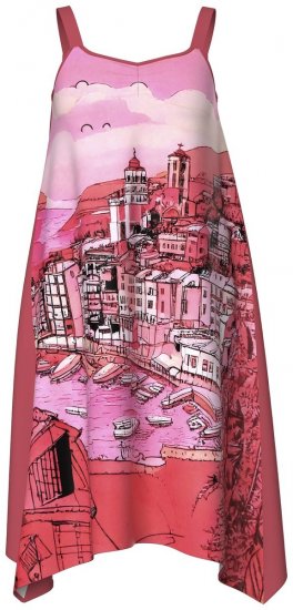 Ulla Popken 847481 Gemustertes Kleid Rot - Minikleider - Große Größen: Kurze Minikleider