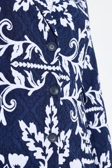 Ulla Popken 847586 Blazer aus floralem Jacquard Dunkelblau - Blazer - Blazer für Frauen in Großgrößen