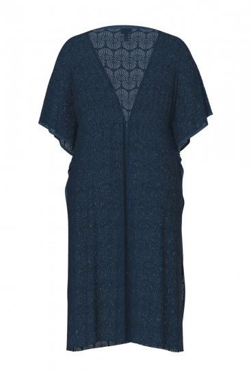 Ulla Popken 847654 Gemustertes Kleid Dunkelblau - Kaftane - 