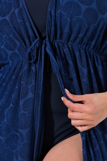 Ulla Popken 847654 Gemustertes Kleid Dunkelblau - Kaftane - 