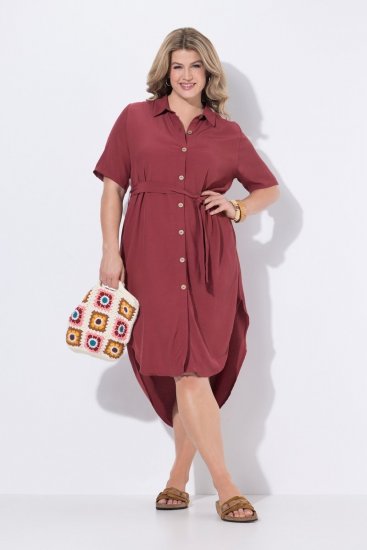 Ulla Popken 847797 Hemdblusenkleid Rostrot - Blusenkleider - 
