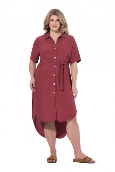 Ulla Popken 847797 Hemdblusenkleid Rostrot - Blusenkleider - 