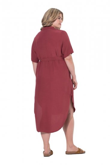 Ulla Popken 847797 Hemdblusenkleid Rostrot - Blusenkleider - 