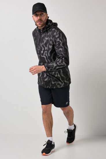 Jay-Pi 847852 Ultraleichte Outdoorjacke mit Reflektordruck Schwarz - Herren jacken - Herren Jacken in großen Größen