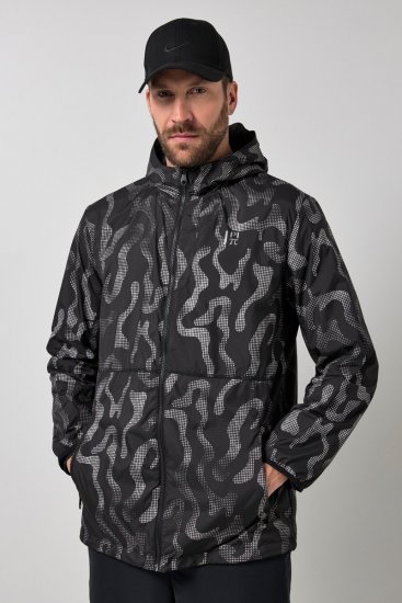 Jay-Pi 847852 Ultraleichte Outdoorjacke mit Reflektordruck Schwarz - Herren jacken - Herren Jacken in großen Größen