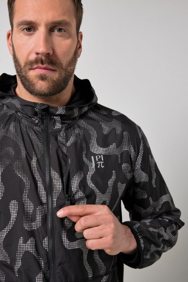 Jay-Pi 847852 Ultraleichte Outdoorjacke mit Reflektordruck Schwarz - Herren jacken - Herren Jacken in großen Größen