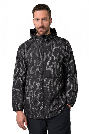 Jay-Pi 847852 Ultraleichte Outdoorjacke mit Reflektordruck Schwarz - Herren jacken - Herren Jacken in großen Größen