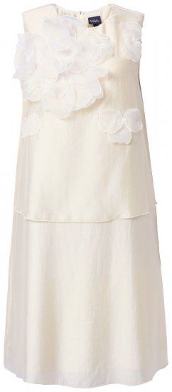 Ulla Popken 847918 Geblümtes Chiffonkleid Wollweiß - Sommerkleider - Große Größen: Leichte Sommerkleider