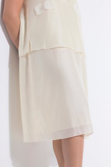 Ulla Popken 847918 Geblümtes Chiffonkleid Wollweiß - Sommerkleider - Große Größen: Leichte Sommerkleider