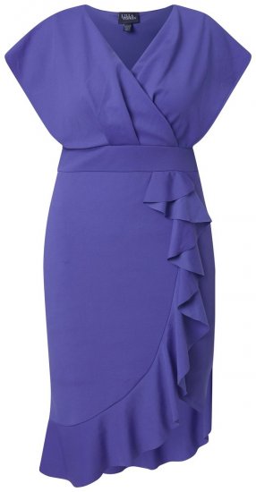 Ulla Popken 848120 Kleid mit Volants Flieder - Abendkleider - Abendkleider für Damen in großen Größen