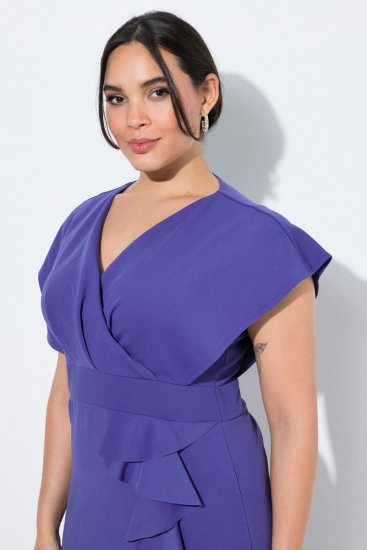 Ulla Popken 848120 Kleid mit Volants Flieder - Abendkleider - Abendkleider für Damen in großen Größen