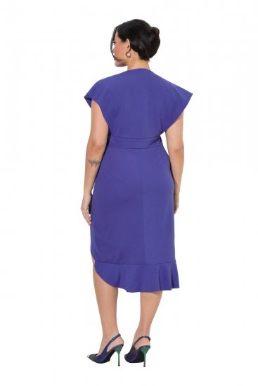 Ulla Popken 848120 Kleid mit Volants Flieder - Abendkleider - Abendkleider für Damen in großen Größen