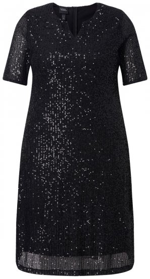 Ulla Popken 848140 Paillettenkleid Schwarz - Abendkleider - Abendkleider für Damen in großen Größen