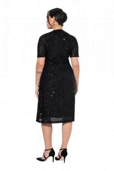 Ulla Popken 848140 Paillettenkleid Schwarz - Abendkleider - Abendkleider für Damen in großen Größen
