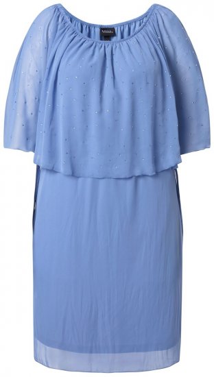 Ulla Popken 848169 Chiffonkleid in A-Linie Hellblau - Midikleider - Midikleider in großen Größen