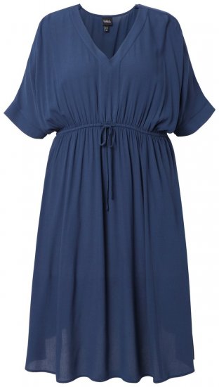 Ulla Popken 848224 Midikleid mit Tunnelzug Dunkelblau - Midikleider - Midikleider in großen Größen