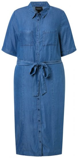 Ulla Popken 848491 Hemdblusenkleid Denimblau - Midikleider - Midikleider in großen Größen