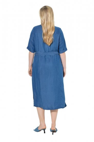 Ulla Popken 848491 Hemdblusenkleid Denimblau - Midikleider - Midikleider in großen Größen