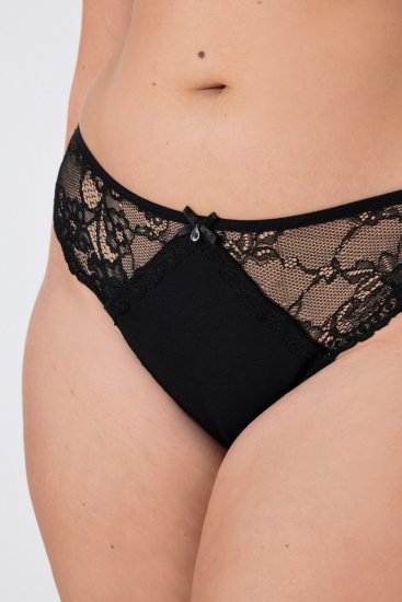 Ulla Popken 848522 Strings mit Spitze 3er-Pack Schwarz - Slips - 