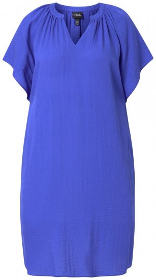 Ulla Popken 848526 Kleid aus Leinenmix mit Taschen Blau - Sommerkleider - Große Größen: Leichte Sommerkleider