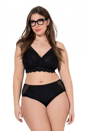 Ulla Popken 848693 Pantys mit Spitze Schwarz - Slips - 