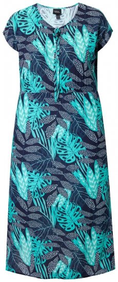 Ulla Popken 848696 Gemustertes Kleid Dunkelblau - Sommerkleider - Große Größen: Leichte Sommerkleider
