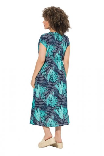 Ulla Popken 848696 Gemustertes Kleid Dunkelblau - Sommerkleider - Große Größen: Leichte Sommerkleider