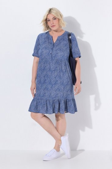 Ulla Popken 848724 Gemustertes Kleid Mehrfarbig - Kleider - Kleider für jede Größe