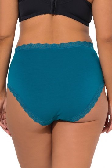 Ulla Popken 848803 Slips mit Spitze 3er-Pack Petrol - Slips - 